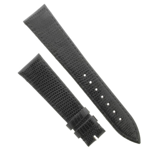 Cinturino Lucertola Nero Semilucido Piatto 20/16 B28B forma classica
