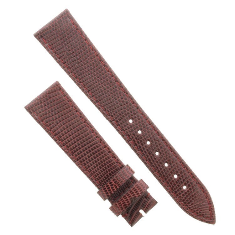 Cinturino Lucertola Rosso Bordeaux Semilucido Piatto 20/16 B28B forma classica