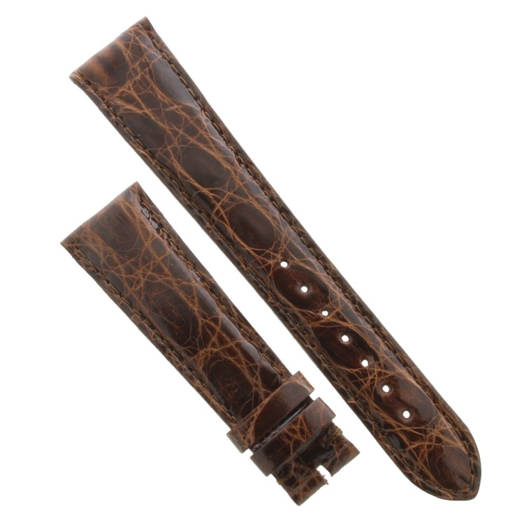 Cinturino Coccodrillo Marrone Testa di Moro Lucido 20/16 forma classica