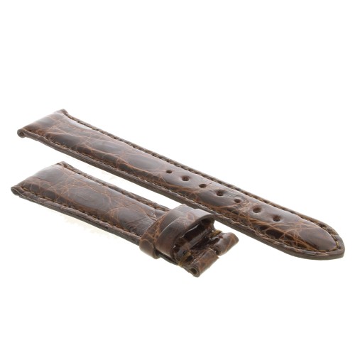 Cinturino Coccodrillo Marrone Testa di Moro Lucido 20/16 forma classica