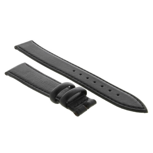Cinturino Agnello Nero opaco 18/16 mm Piatto classico