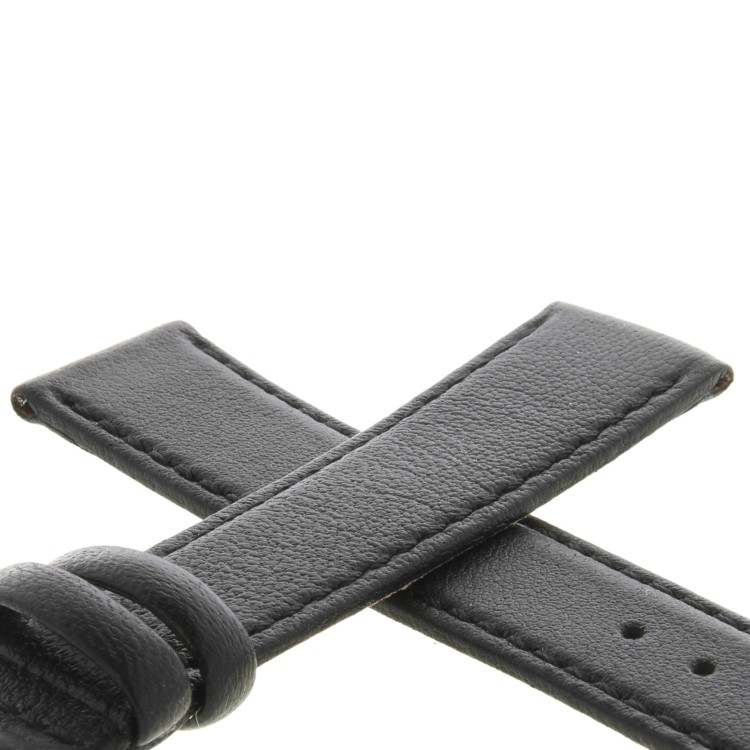 Cinturino Agnello Nero opaco 18/16 mm Piatto classico