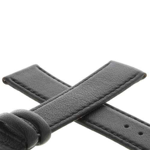 Cinturino Agnello Nero opaco 18/16 mm Piatto classico