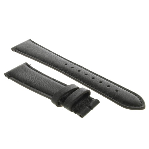 Cinturino Agnello Cucito a Mano Nero opaco 20/16 mm classico