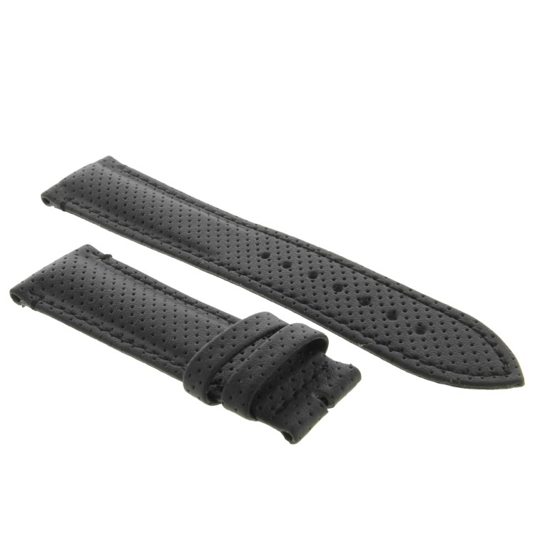 Cinturino Water Resistant Vitello Nero Opaco Microfori 22/20 mm B50N classico
