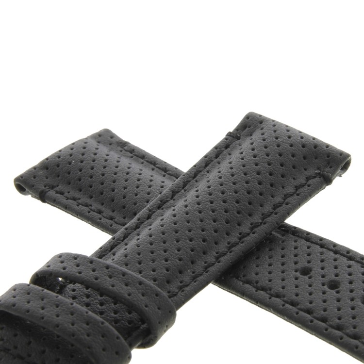 Cinturino Water Resistant Vitello Nero Opaco Microfori 22/20 mm B50N classico