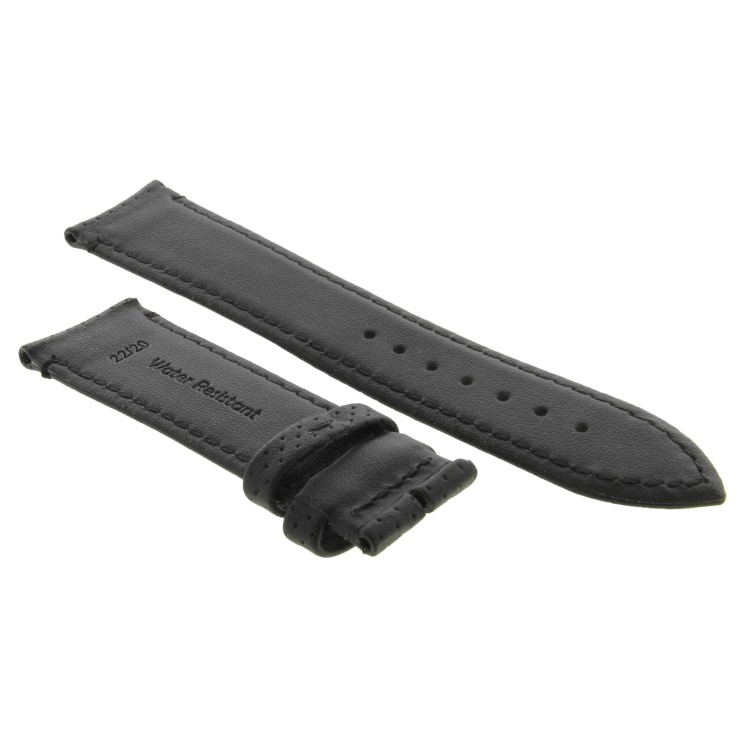 Cinturino Water Resistant Vitello Nero Opaco Microfori 22/20 mm B50N classico