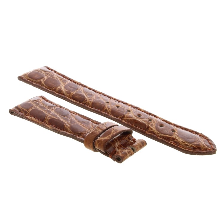 Cinturino Coccodrillo Marrone Gold Lucido 20/16 mm B40B forma classica