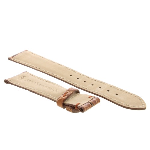 Cinturino Coccodrillo Marrone Gold Lucido 20/16 mm B40B forma classica