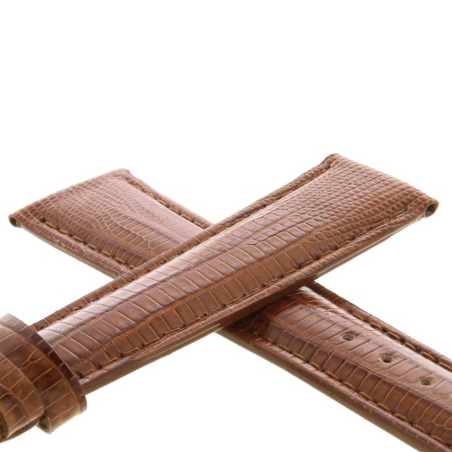 Cinturino Lucertola Tejus Marrone Gold Lucido 20/16 mm B45B forma classica.