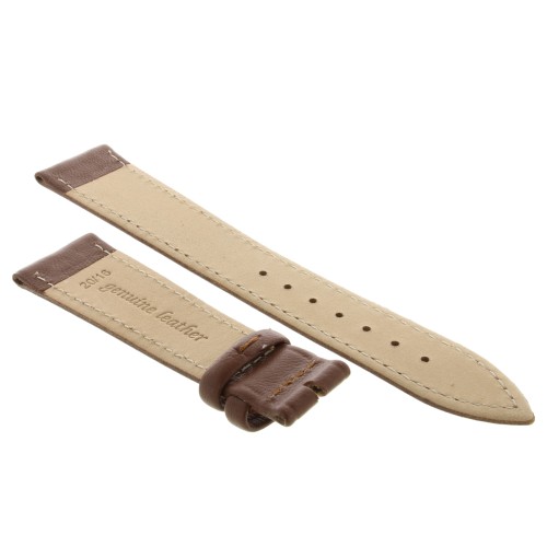 Cinturino Pelle Agnello Marrone Gold opaco 20/16 mm B27B Piatto classico.