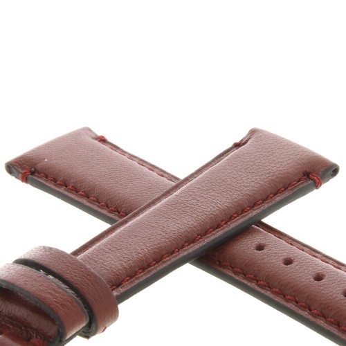 Cinturino Pelle Agnello Cucito a Mano Rosso Bordeaux opaco 20/16 mm B40B classico.