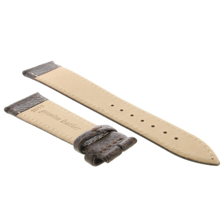 Cinturino Pelle Martellata Marrone Scuro opaco 20/16 mm B25B classico.