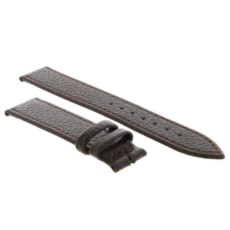 Cinturino Pelle Martellata Marrone Scuro opaco 18/16 mm B25B classico.