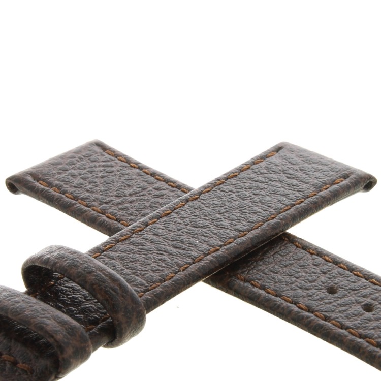 Cinturino Pelle Martellata Marrone Scuro opaco 18/16 mm B25B classico.