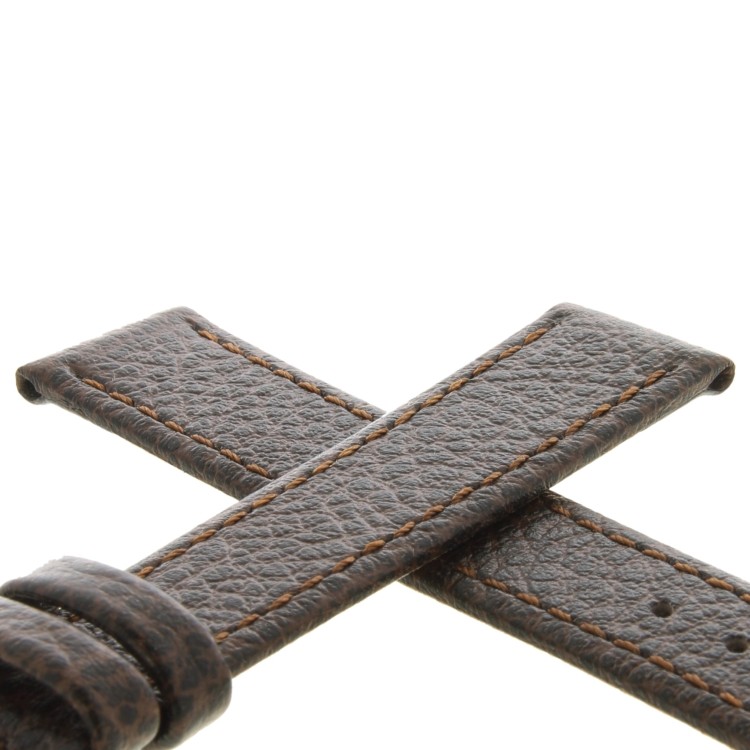 Cinturino Pelle Martellata Marrone Scuro opaco 16/14 mm B25B classico.