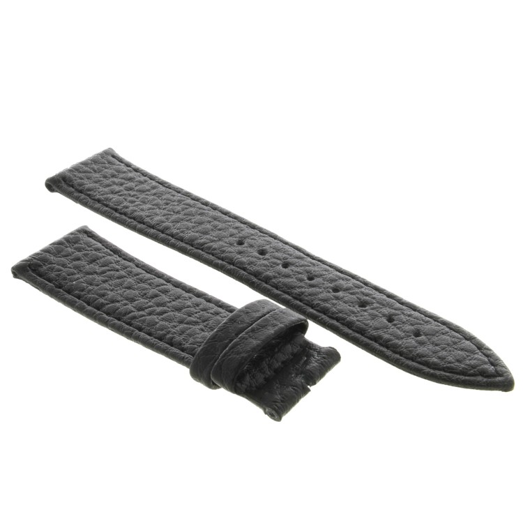 Cinturino Pelle Martellata Nero opaco Piatto 20/18 mm B28B classico
