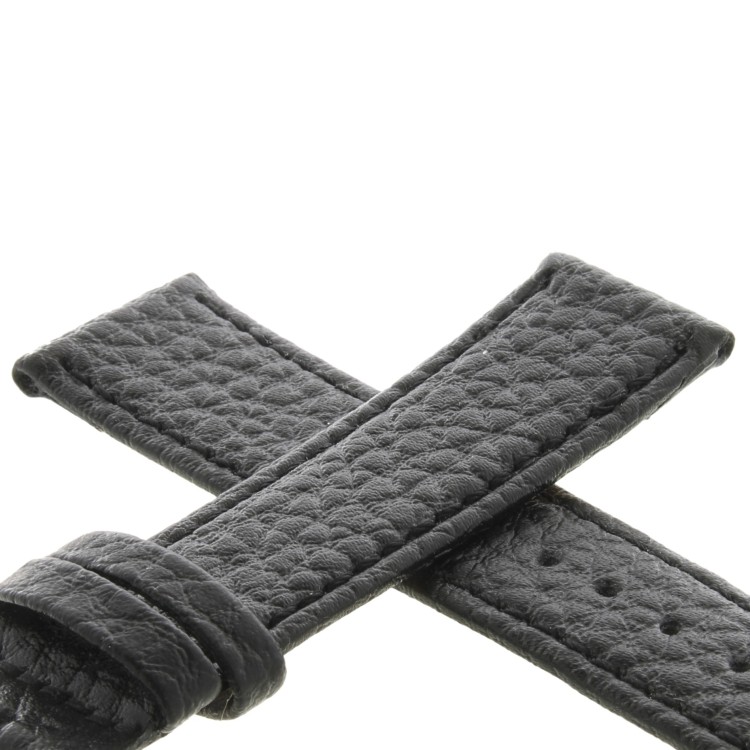 Cinturino Pelle Martellata Nero opaco Piatto 20/18 mm B28B classico