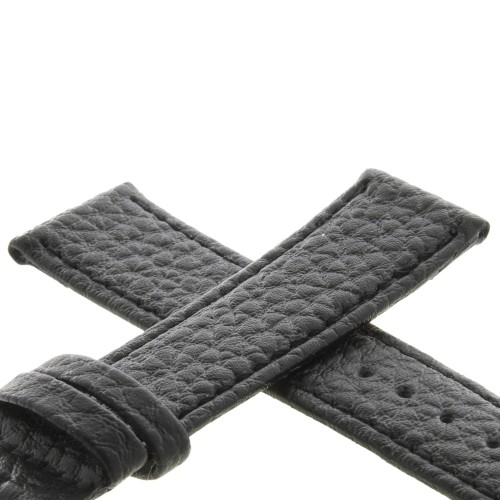 Cinturino Pelle Martellata Nero opaco Piatto 20/18 mm B28B classico