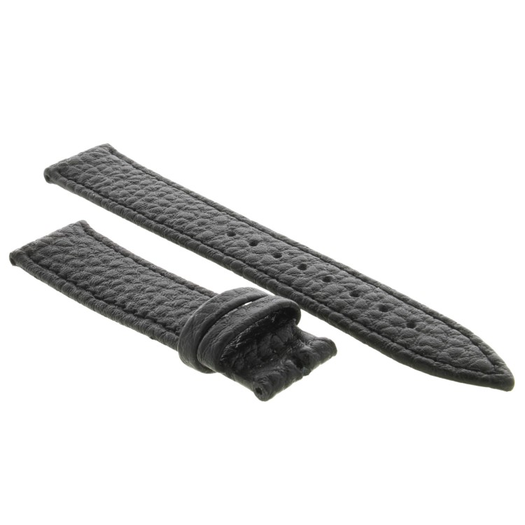 Cinturino Pelle Martellata Nero opaco Piatto 18/16 mm B28B classico