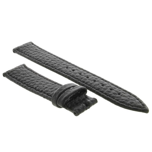 Cinturino Pelle Martellata Nero opaco Piatto 18/16 mm B28B classico