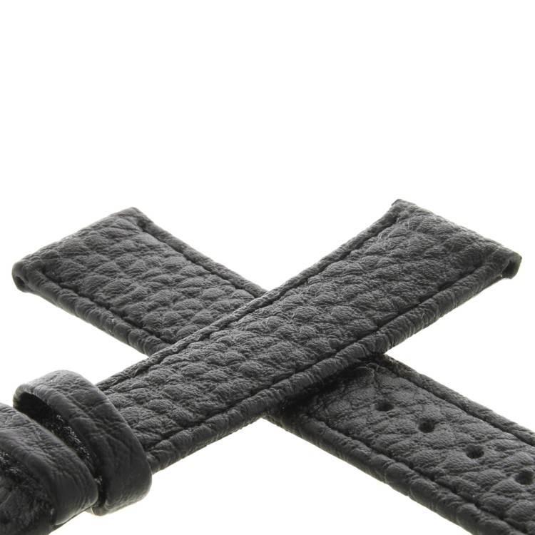 Cinturino Pelle Martellata Nero opaco Piatto 18/16 mm B28B classico