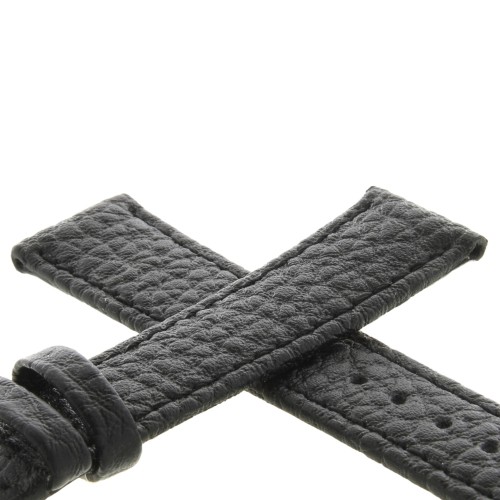 Cinturino Pelle Martellata Nero opaco Piatto 18/16 mm B28B classico