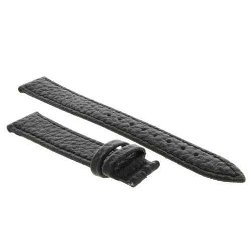 Cinturino Pelle Martellata Nero opaco Piatto 16/14 mm B28B classico