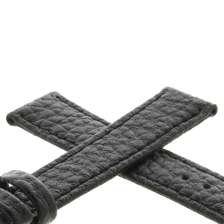 Cinturino Pelle Martellata Nero opaco Piatto 16/14 mm B28B classico