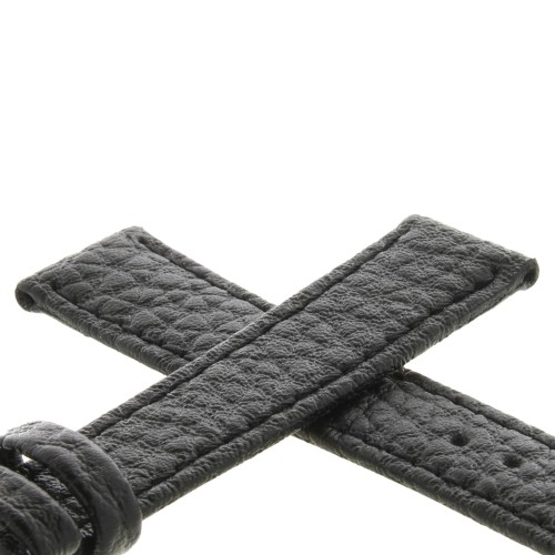 Cinturino Pelle Martellata Nero opaco Piatto 16/14 mm B28B classico