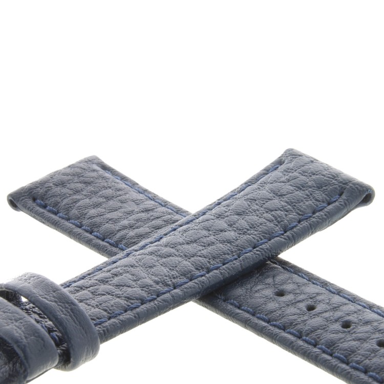 Cinturino Pelle Martellata Blu opaco Piatto 18/16 mm B28B classico