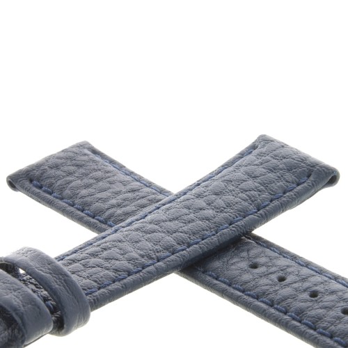Cinturino Pelle Martellata Blu opaco Piatto 18/16 mm B28B classico