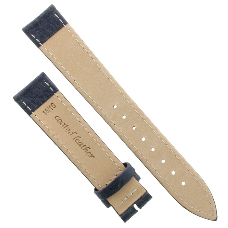 Cinturino Pelle Martellata Blu opaco Piatto 18/16 mm B28B classico