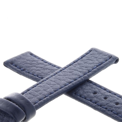 Cinturino Pelle Martellata Blu opaco Piatto 16/14 mm B28B classico