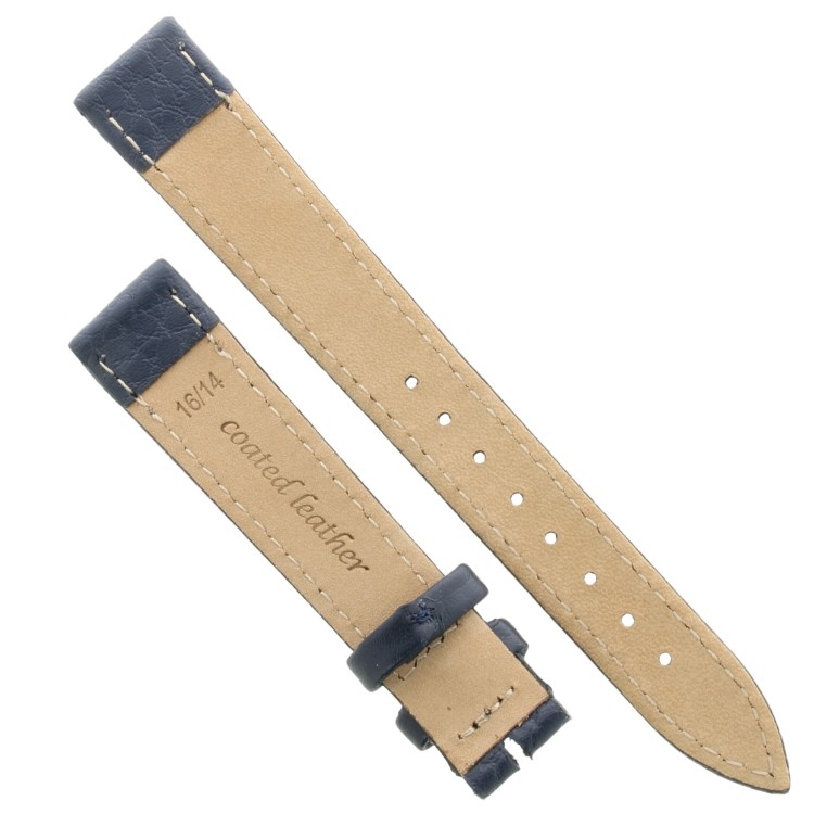 Cinturino Pelle Martellata Blu opaco Piatto 16/14 mm B28B classico
