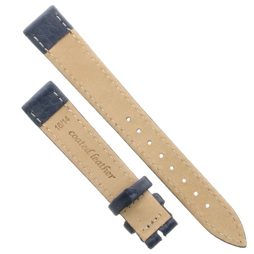 Cinturino Pelle Martellata Blu opaco Piatto 16/14 mm B28B classico