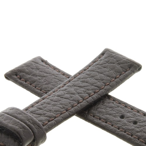 Cinturino Pelle Martellata Marrone Scuro opaco Piatto 18/16 mm B28B classico