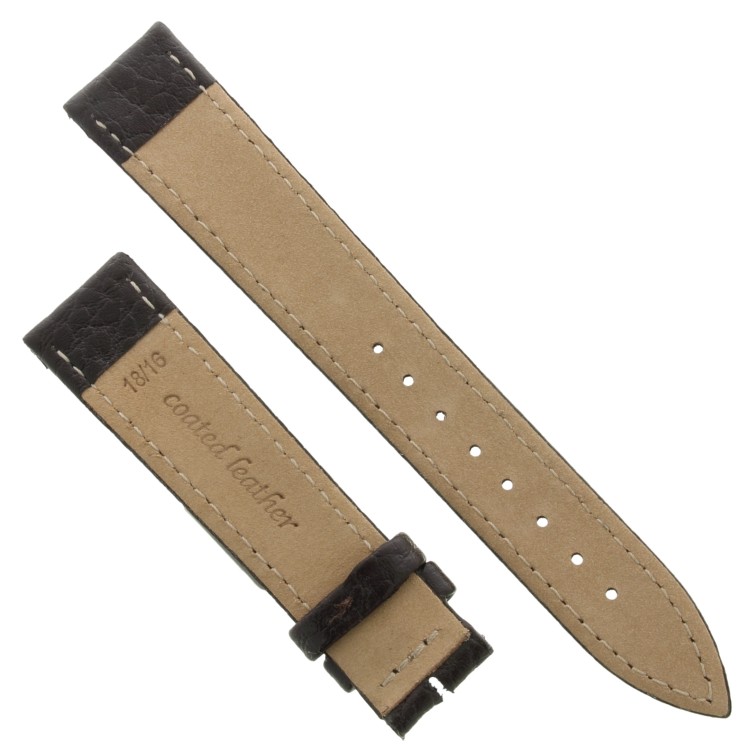 Cinturino Pelle Martellata Marrone Scuro opaco Piatto 18/16 mm B28B classico