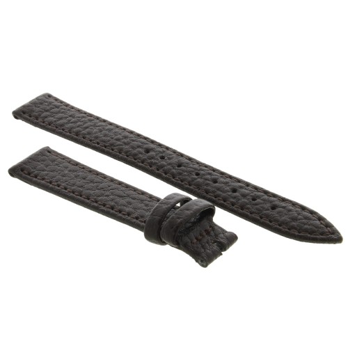 Cinturino Pelle Martellata Marrone Scuro opaco Piatto 16/14 mm B28B classico