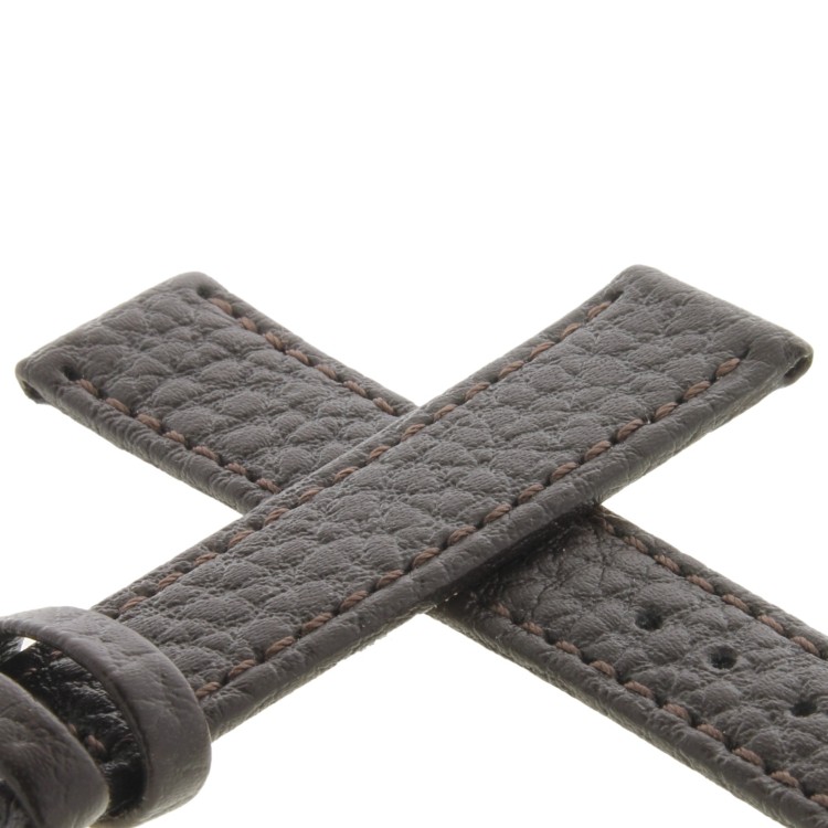 Cinturino Pelle Martellata Marrone Scuro opaco Piatto 16/14 mm B28B classico