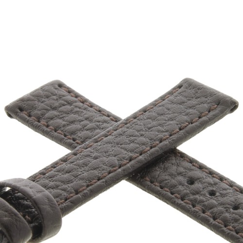 Cinturino Pelle Martellata Marrone Scuro opaco Piatto 16/14 mm B28B classico