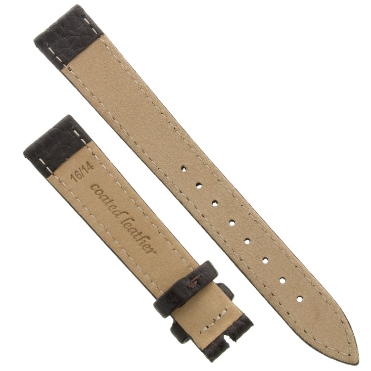 Cinturino Pelle Martellata Marrone Scuro opaco Piatto 16/14 mm B28B classico