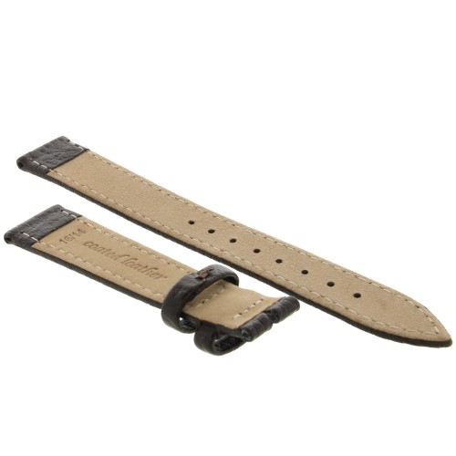Cinturino Pelle Martellata Marrone Scuro opaco Piatto 16/14 mm B28B classico
