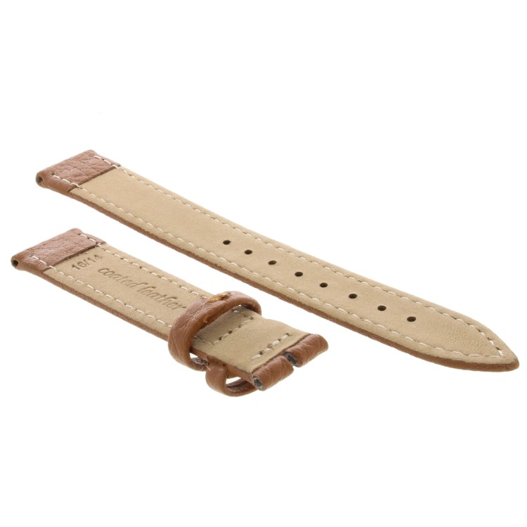 Cinturino Pelle Martellata Marrone Miele opaco Piatto 16/14 mm B28B classico