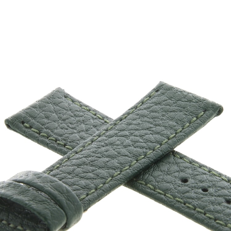 Cinturino Pelle Martellata Verde opaco Piatto 20/18 mm B28B classico