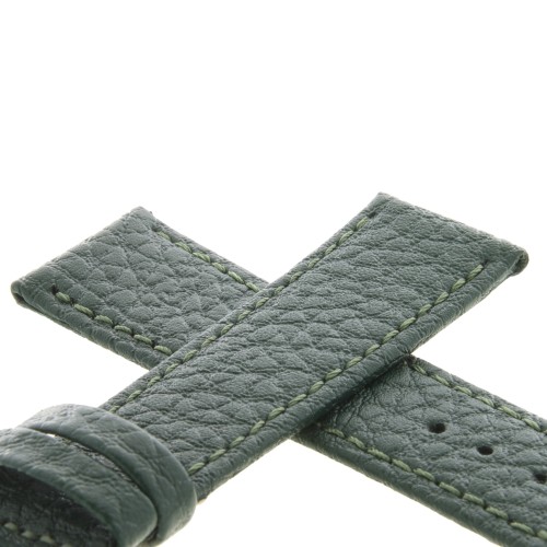 Cinturino Pelle Martellata Verde opaco Piatto 20/18 mm B28B classico
