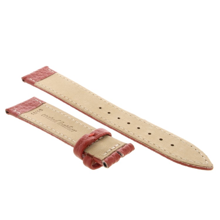Cinturino Pelle Martellata Rosso opaco Piatto 18/16 mm B28B classico