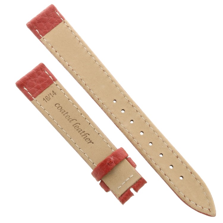 Cinturino Pelle Martellata Rosso opaco Piatto 16/14 mm B28B classico