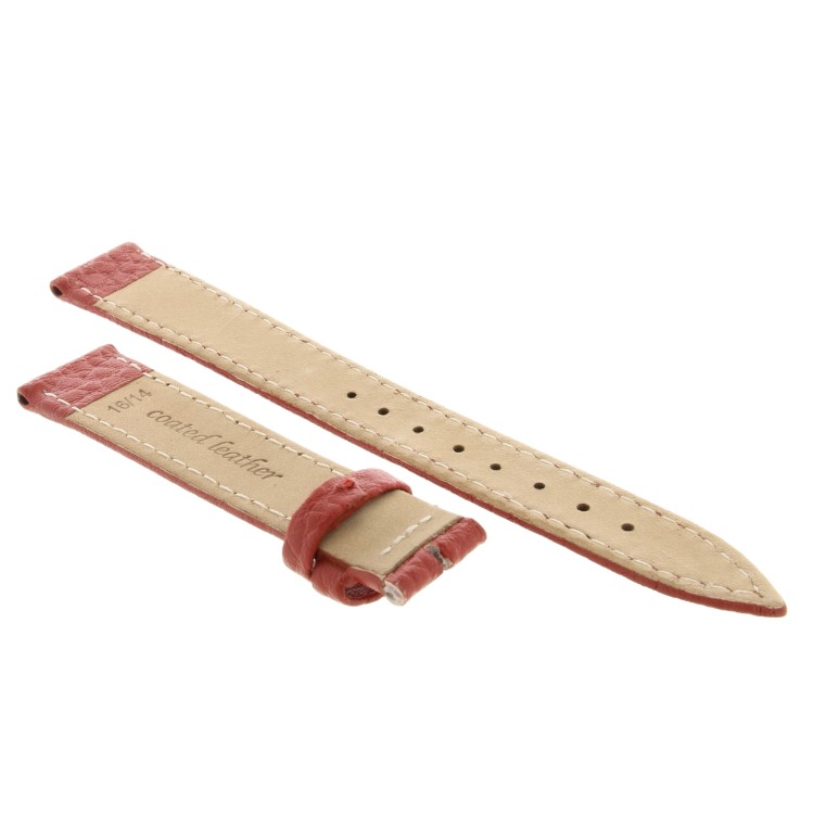 Cinturino Pelle Martellata Rosso opaco Piatto 16/14 mm B28B classico