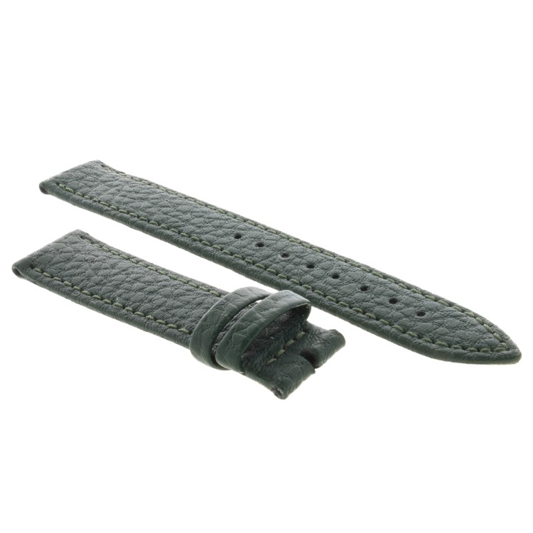 Cinturino Pelle Martellata Verde opaco Piatto 18/16 mm B28B classico